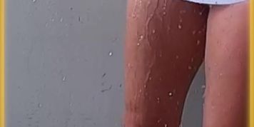 Wifey getting wet shirt braless