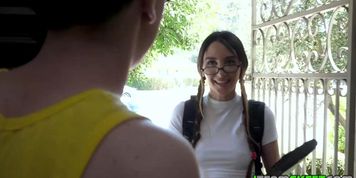 Natalia Nix offers some goodtime with the stud to make him agree (Rion King)