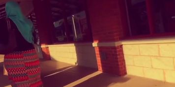 hijab wife big ass walking in street