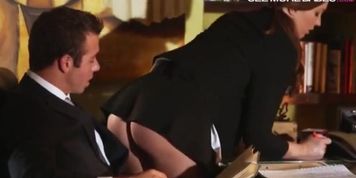 Superb secretary Maddy Oreilly pussy fucking with her boss