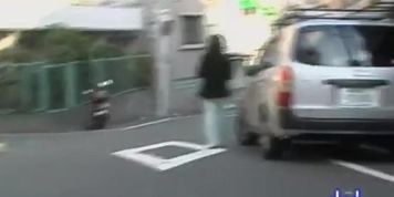 Slim Asian nurse on her way home gets street sharked.