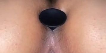 Wet pussy with butt plug quick video