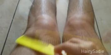 Combing My Long Leg Hair With Close Ups - PREVIEW