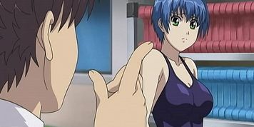 Pent-up stud seduces hot schoolgirl for a public pool blowjob | Hentai Uncensored (Wet dreams)