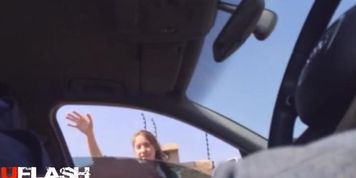 Helpful, pretty teen giving directions cock flash