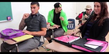 Teacher is hot and horny for a students big cock
