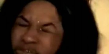 Ebony deepthroad facial cumpilation