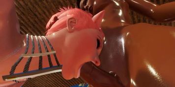 Sweaty Black Futanari Girl On White Honey In 3D Simulation