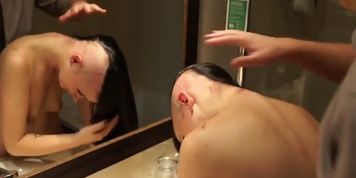 Dyke fucks Girl in bathroom and shaves her head bald (Bald_head Bald_head)