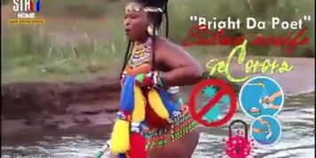 Topless South African girl with huge ass yelling by river