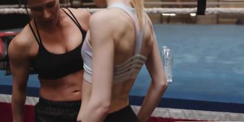 Teen Alice gets pussy fucked by her trainor with strap on (Olga Shkabarnya, Wendi White)