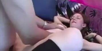 Nerdy girlfriend pleases brother