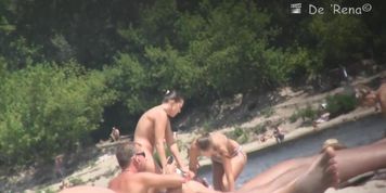 Beach couple making out nude while being voyeur taped