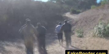 Blonde chick sucks border guard cock and bangs