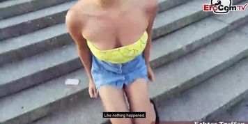 Public sex date after disco with german blonde teen slut