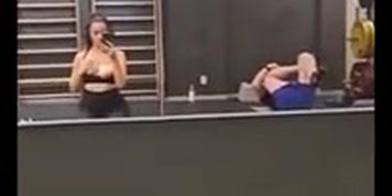 gym girl getting horny and flashing