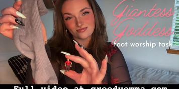 Giantess Foot Worship Task - Goddess Worship Feet Fetish Dirty Sock Socks Total Power Exchange TPE (Kylie Amour)
