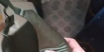 Jerking off to Wife's green push up Bra