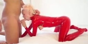 Latex Catsuit screw 91
