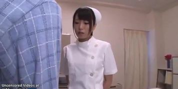 Japanese nurse in stockings found masturbating