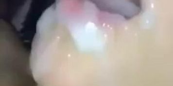 cute cum eating