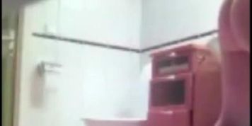 Blonde teen whore bathroom toilet shower hidden spy voyer