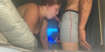 Midnight nut and blowjob