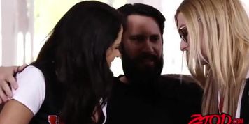 Naughty s taking turns with big rough dick