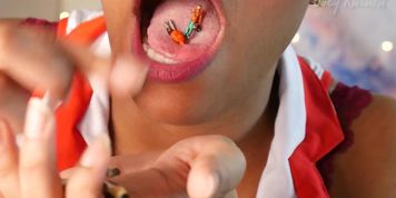 Hungry Nurse Swallows and Licks Patients