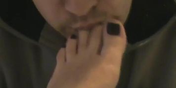 Toe sucking and blow job with swallow