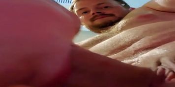 Little sister sucks my fat dick in hotel tub with Parents in next room!-