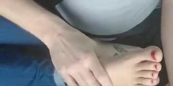 Car footjob