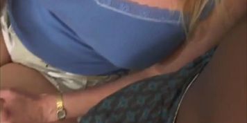 Busty blonde cougar blowjob riding dong interracial