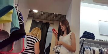 Great Upskirt Of Young Girl At The Fitting Room