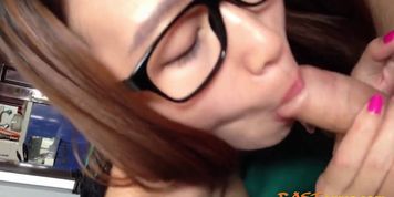 homemade stunning asian girl swallows - video 3