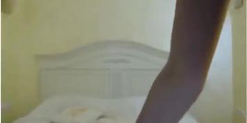 Brunette strips and dances on webcam