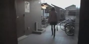 Girl on the bike gets out of her panty 