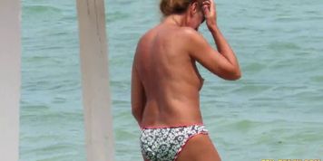 SPY BEACH - Topless Amateur MILFs - Voyeur Beach Close-Up