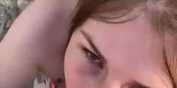Beautiful Slut Sucking in Public (Her Profile in Description)