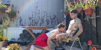 Invited a real prostitute in fishnet tights to cottage and fucked rough