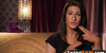 Lovely swingers are pleasing each other