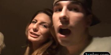 Curvy babes sucked off and pounded while others watched