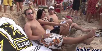 Raunchy hotties have fun at the beach