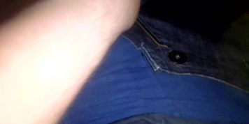 I put my small dick out of my  black Jeans