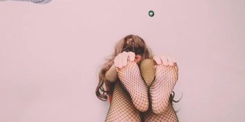 Cute skinny cam girl Aiyokusan playing with her wearing fishnet also footjob
