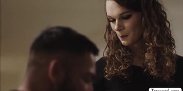 Brunette shemale gets her ass licked and banged by new stepdad (Nicole Knight)