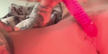 Dildoin his teen stepsis pink creamy pussy on the high seas with a cum leak
