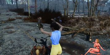 Fallout 4 Sara runs into Feral Ghoul