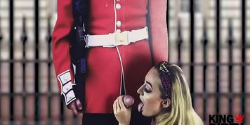 Slag Tourist Sucks Royal Guards Dick Outside Buckingham Palace _ Epic Must Watch