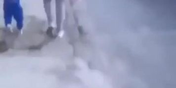 Groping a big fat ass In grey leggings